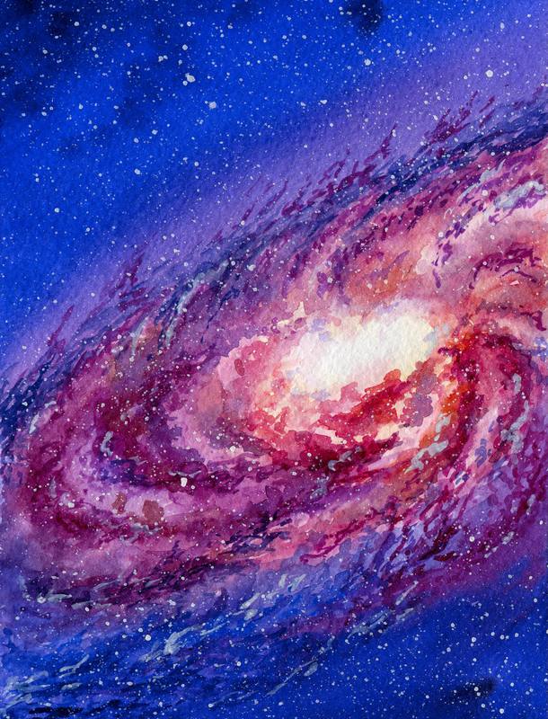 Painting of a swirling galaxy